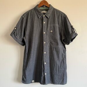 Men's Casual Short-Sleeve Button-Down Shirt - Charcoal Gray